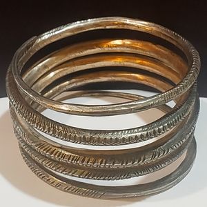 Antique solid silver constricting artifact bracelet.